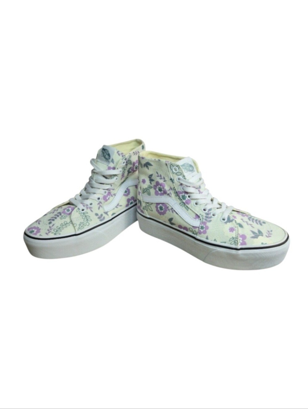 Vans Floral Sk8-High Top Sneakers in Pastel Floral Colors, Size 8 Women's NEW!